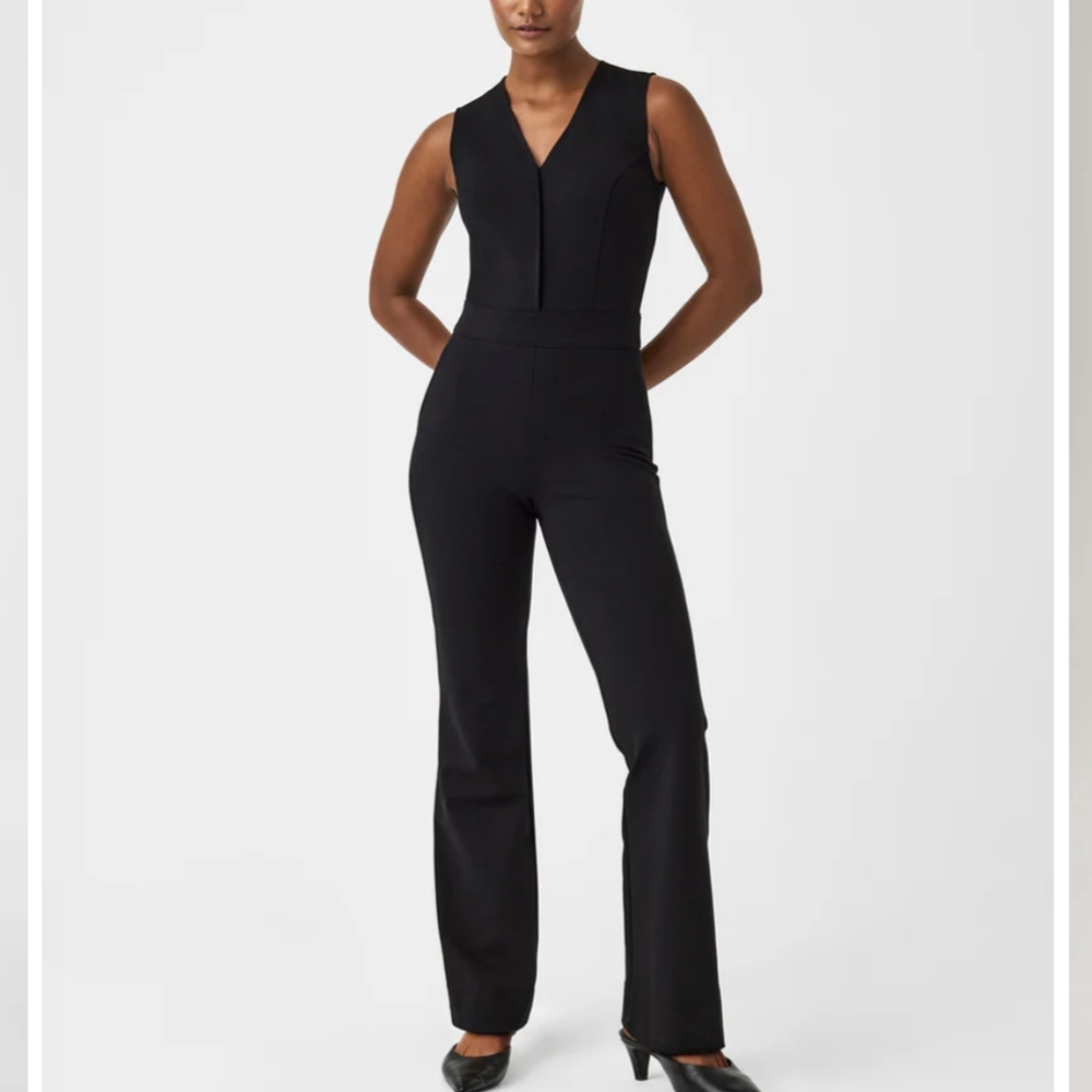 SPANX NWT- Perfect Jumpsuit (flare leg) Petite-Large Black(In Original Package)